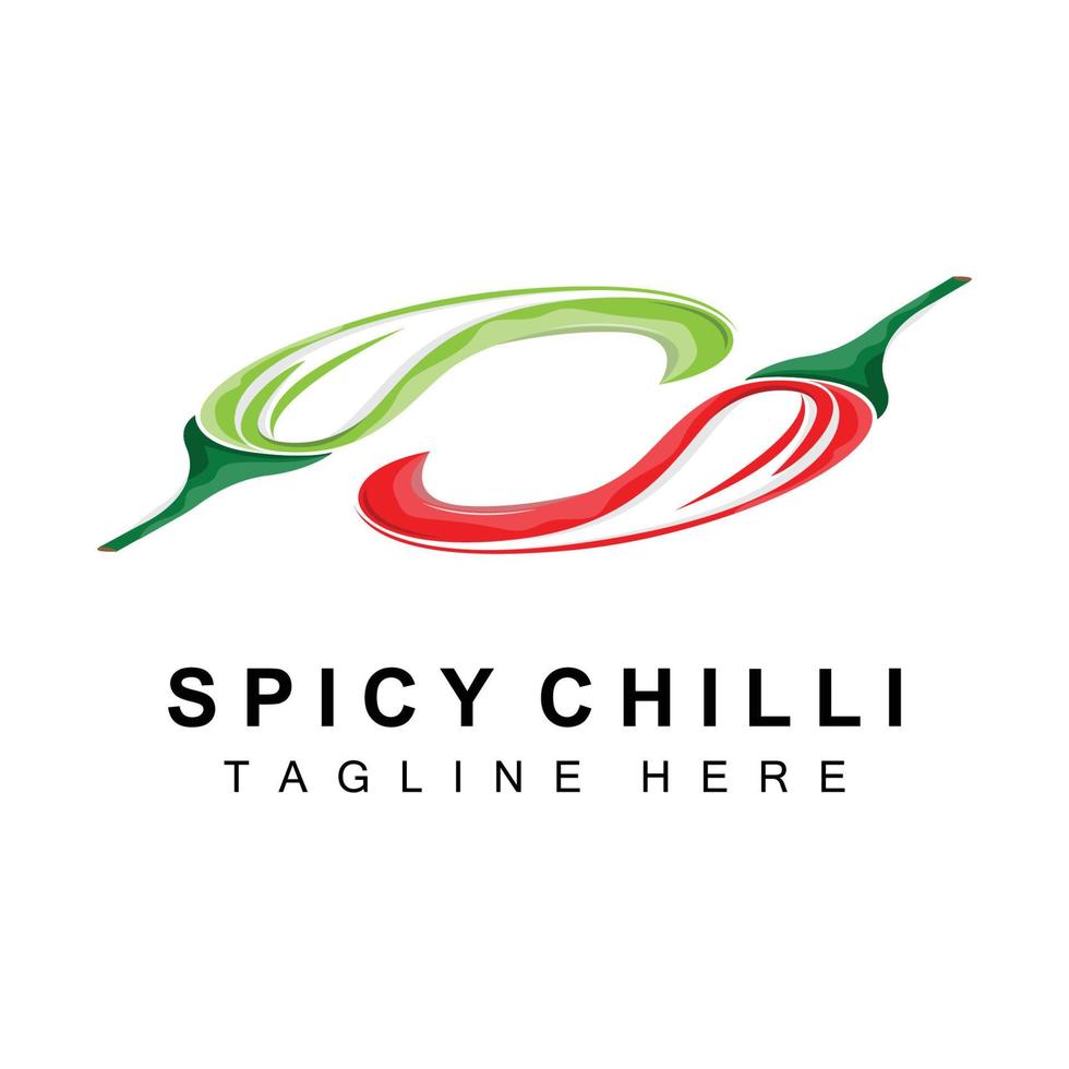 speziato chili logo disegno, rosso verdura illustrazione, cucina ingredienti, caldo chili vettore marca prodotti