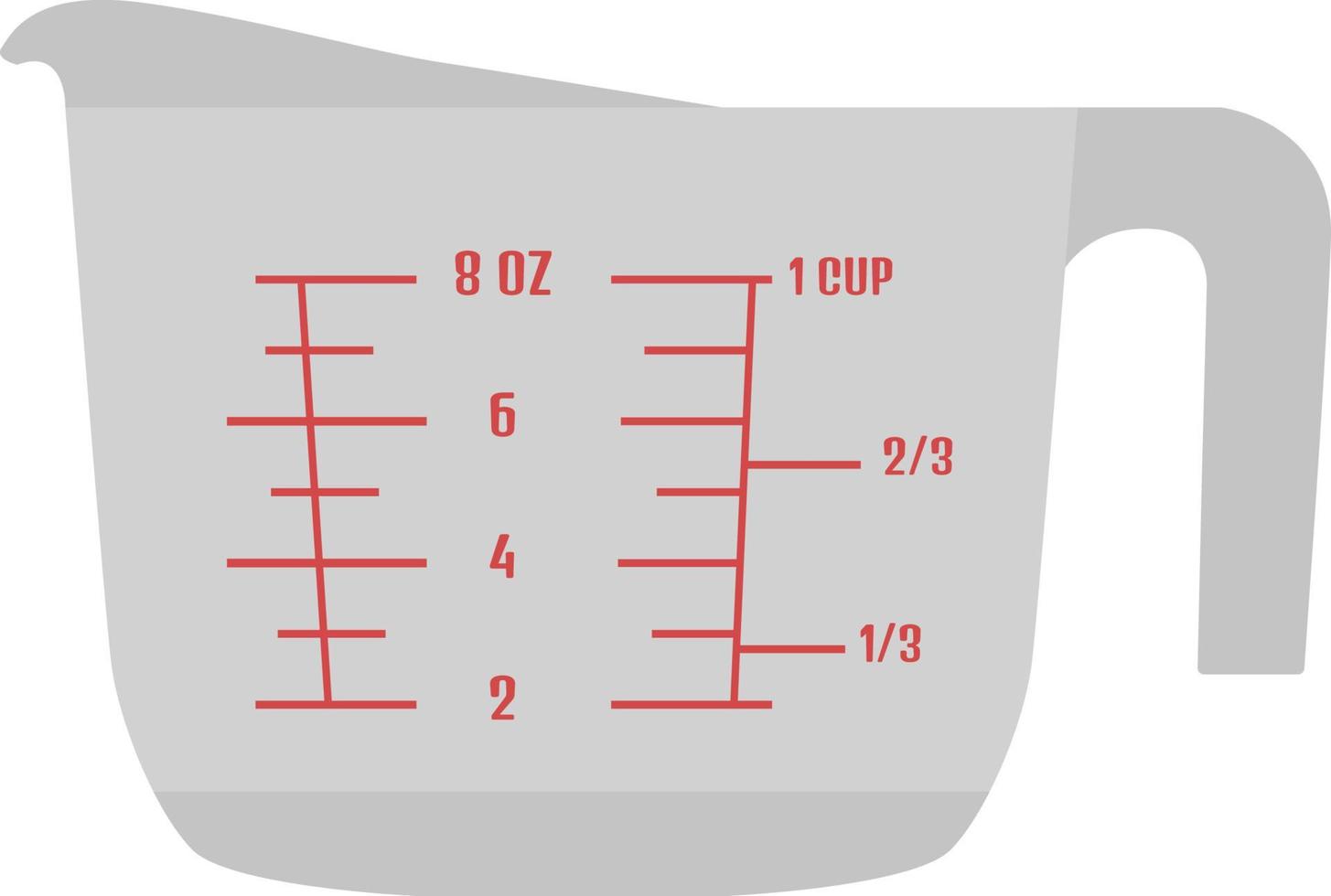 misurazione tazza icona, piatto illustrazione vettore