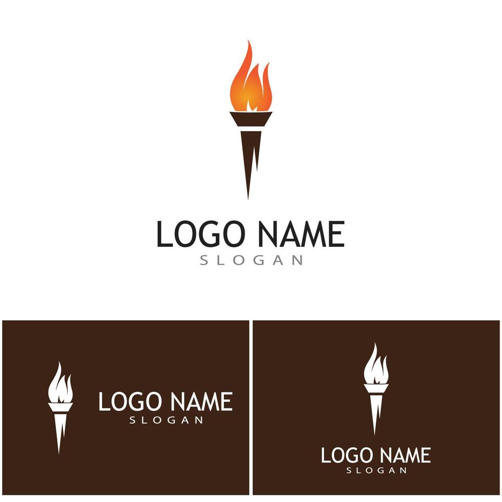 torcia con fiamma logo vettore illustrazione design