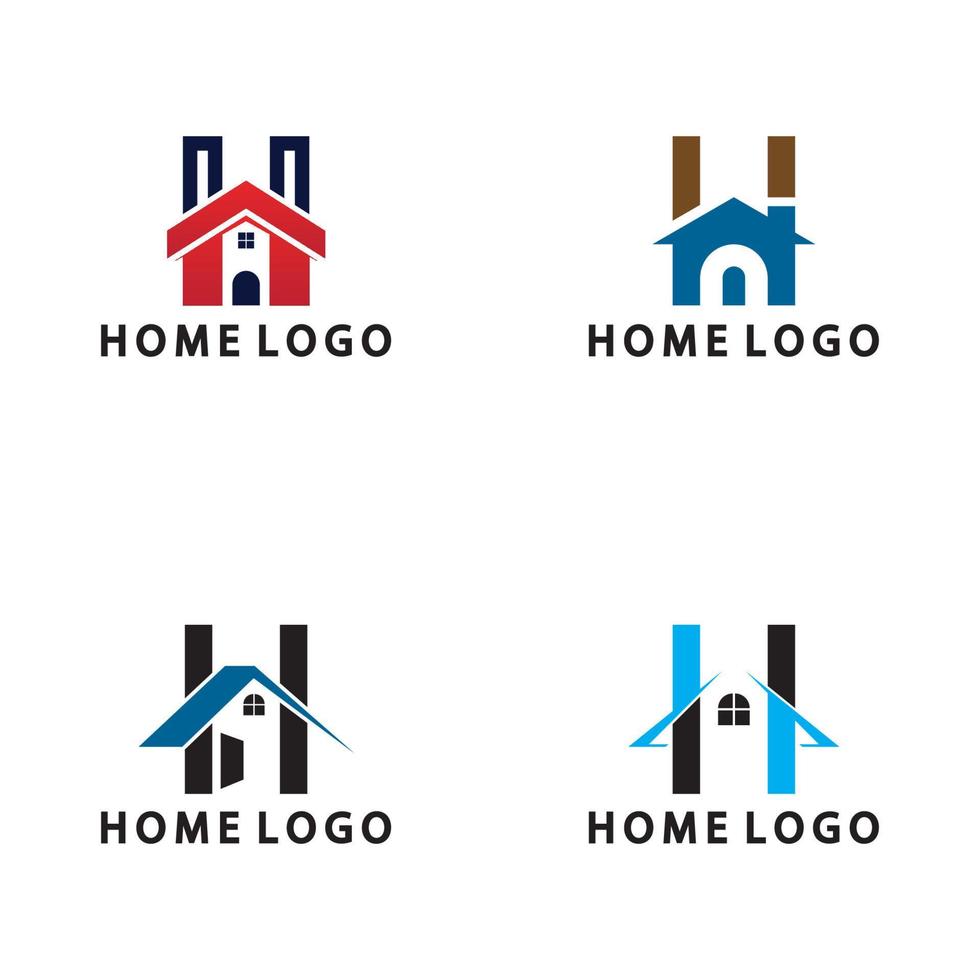 iniziale lettera h casa logo icona vettore illustrazione design