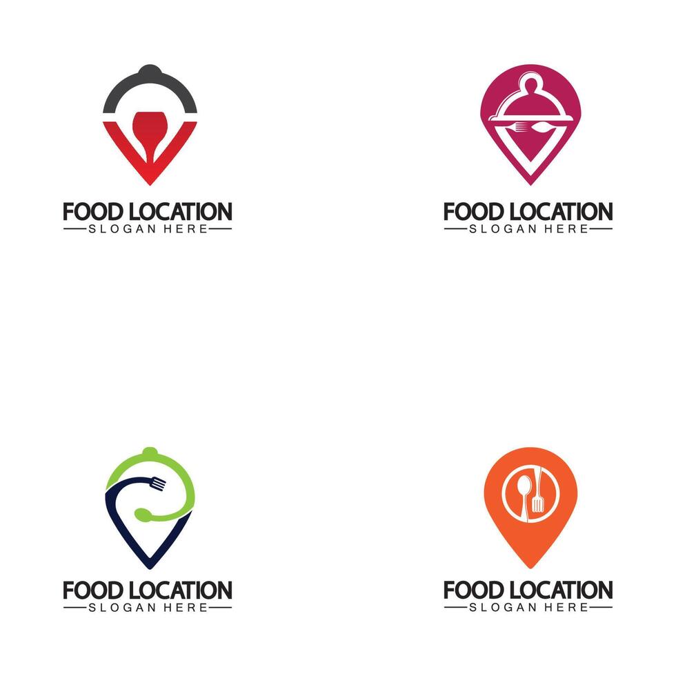 cibo Posizione logo design modello vettore