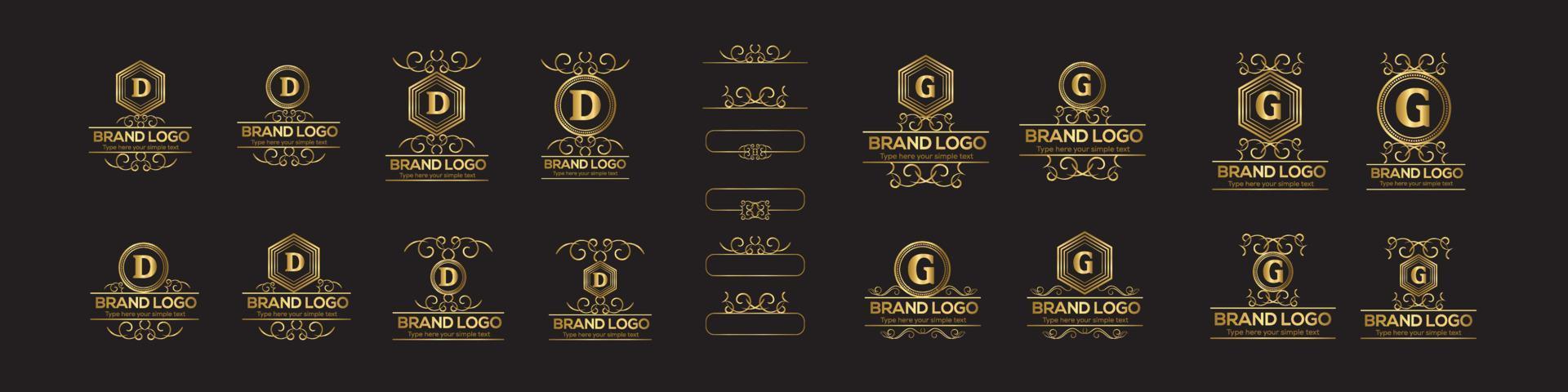 impostato di iniziale lettera lusso logo modello nel vettore arte per ristorante, Hotel, araldico, gioielleria, moda, e altro vettore illustrazione.