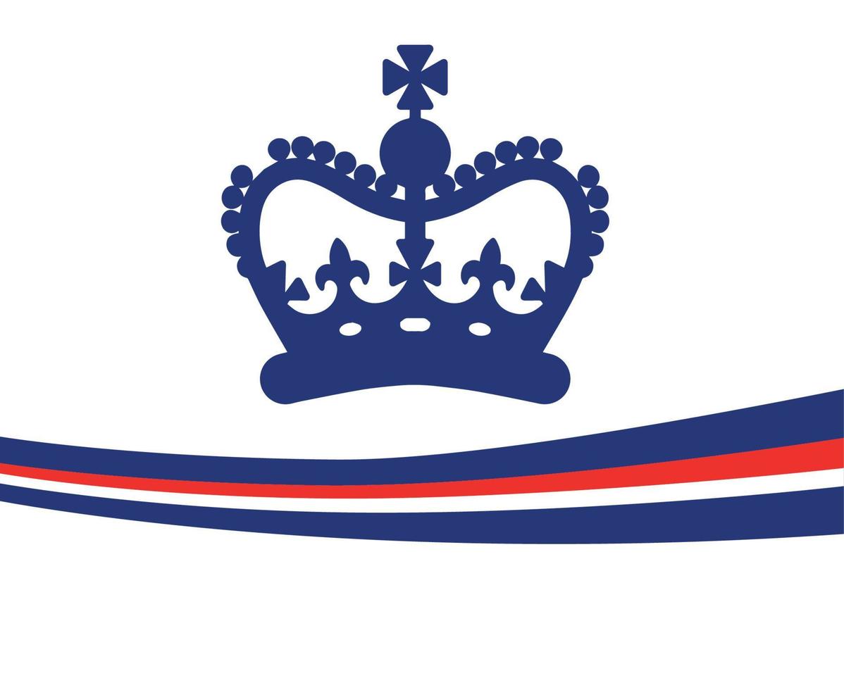 un' blu corona con Britannico unito regno nastro nazionale Europa emblema bandiera icona vettore illustrazione astratto design elemento