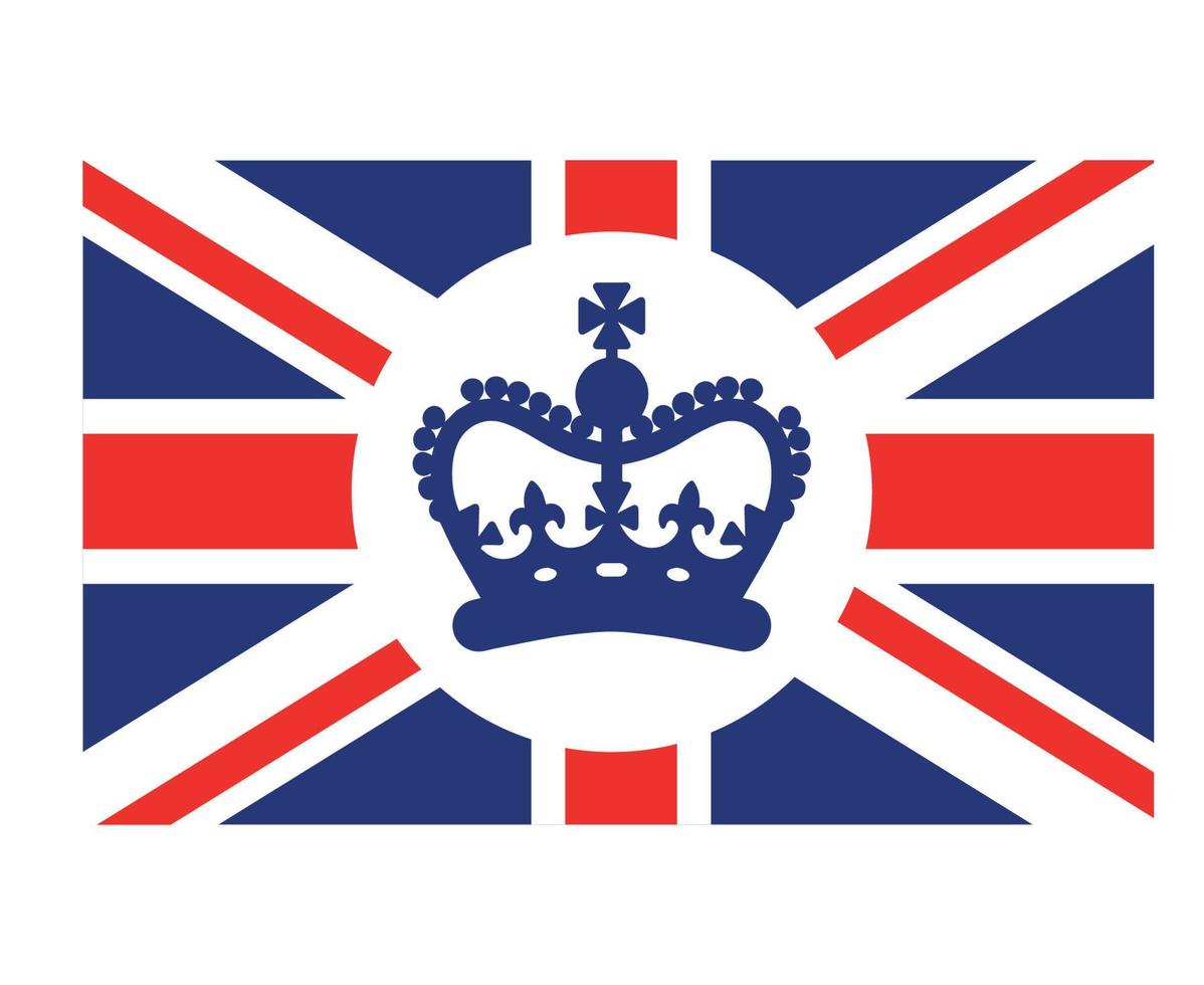 Britannico unito regno bandiera con un' blu corona nazionale Europa emblema simbolo icona vettore illustrazione astratto design elemento