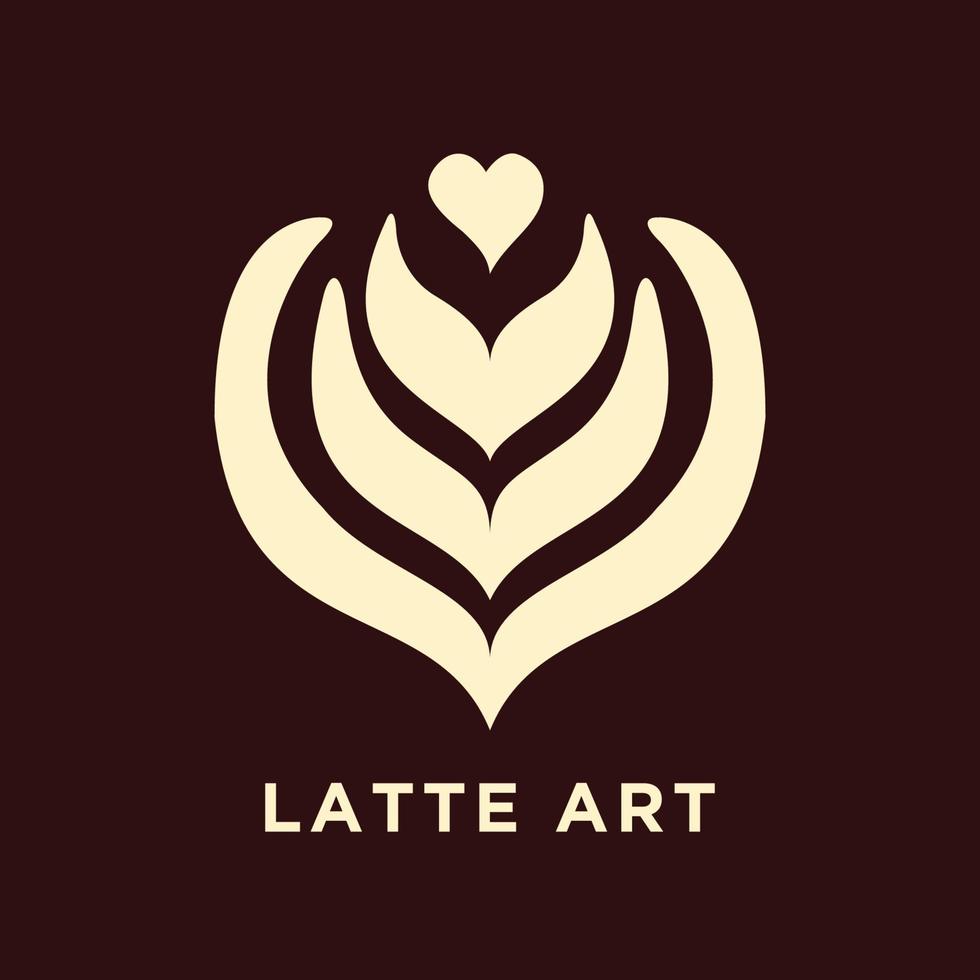 tulipano cuore caffè latte macchiato arte vettore