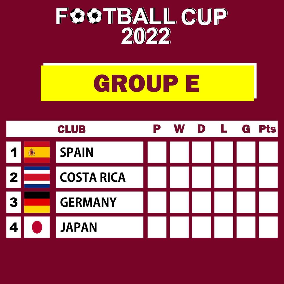 calcio tazza 2022 Qatar gruppo e in piedi modello design vettore