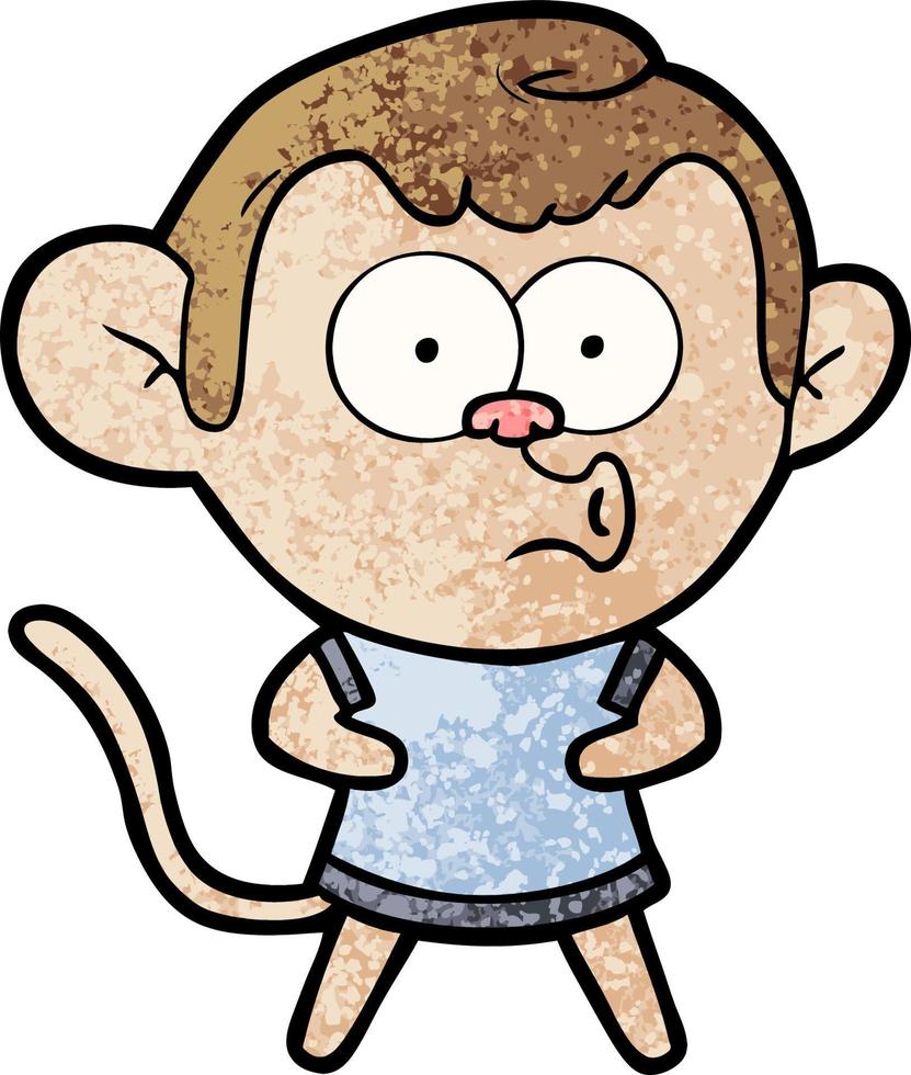 cartone animato sorpreso scimmia vettore