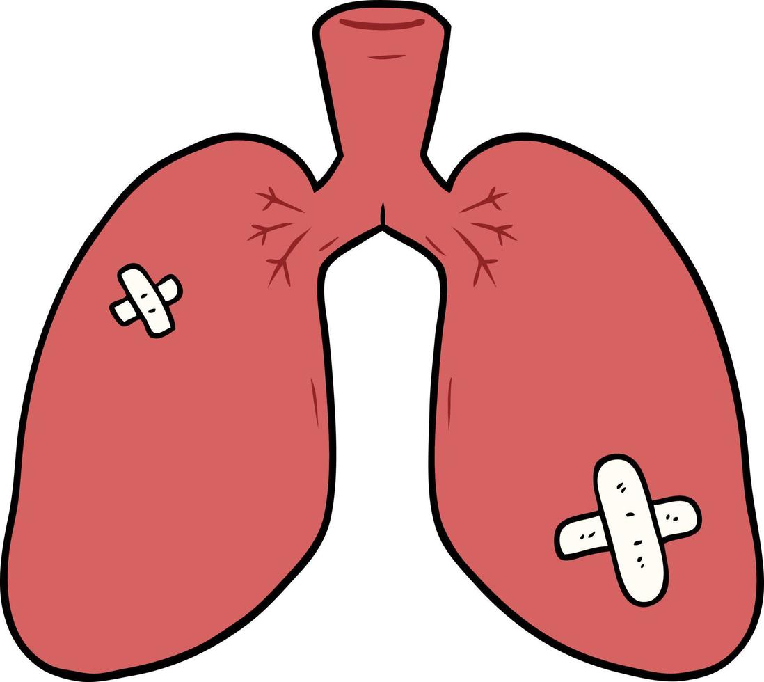 cartone animato riparato polmoni vettore