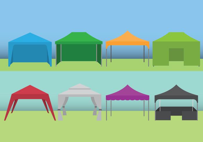 Set di tende per eventi vettore