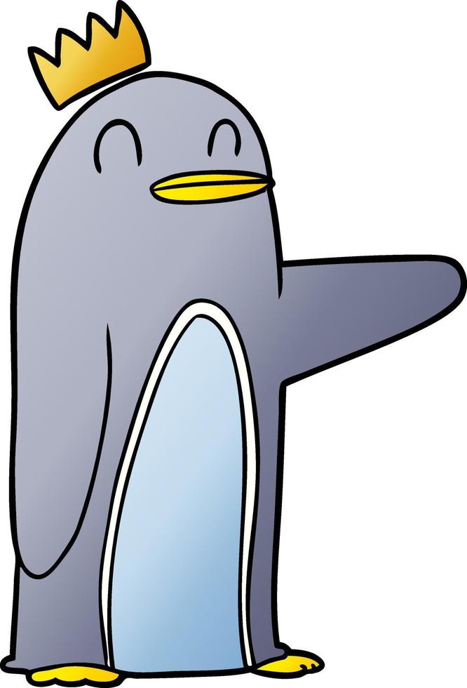 cartone animato imperatore pinguino vettore