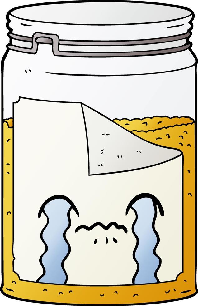 cartone animato bicchiere vaso pianto vettore