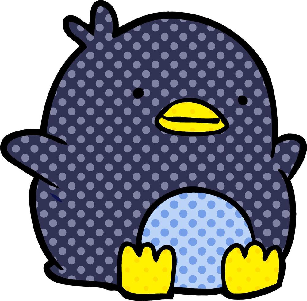 pinguino simpatico cartone animato vettore