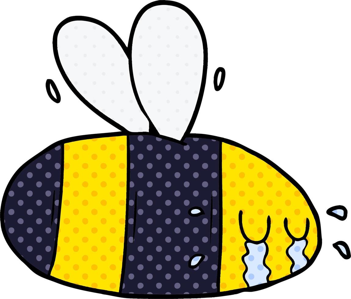cartone animato pianto ape vettore