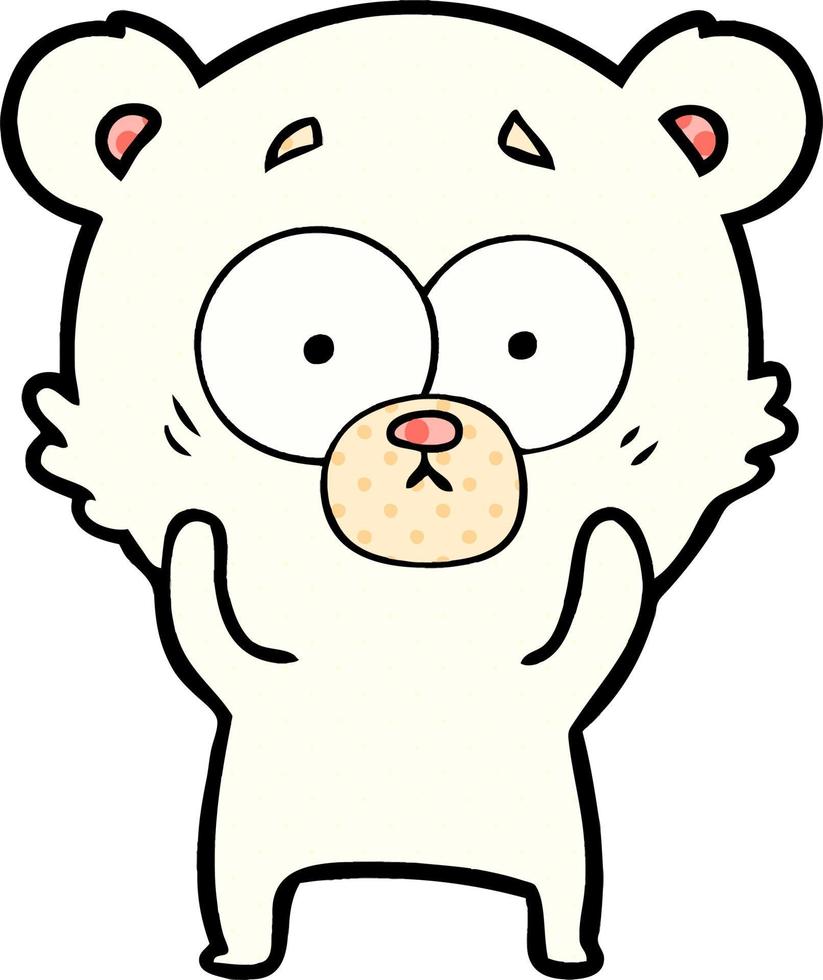 sorpreso polare orso cartone animato vettore