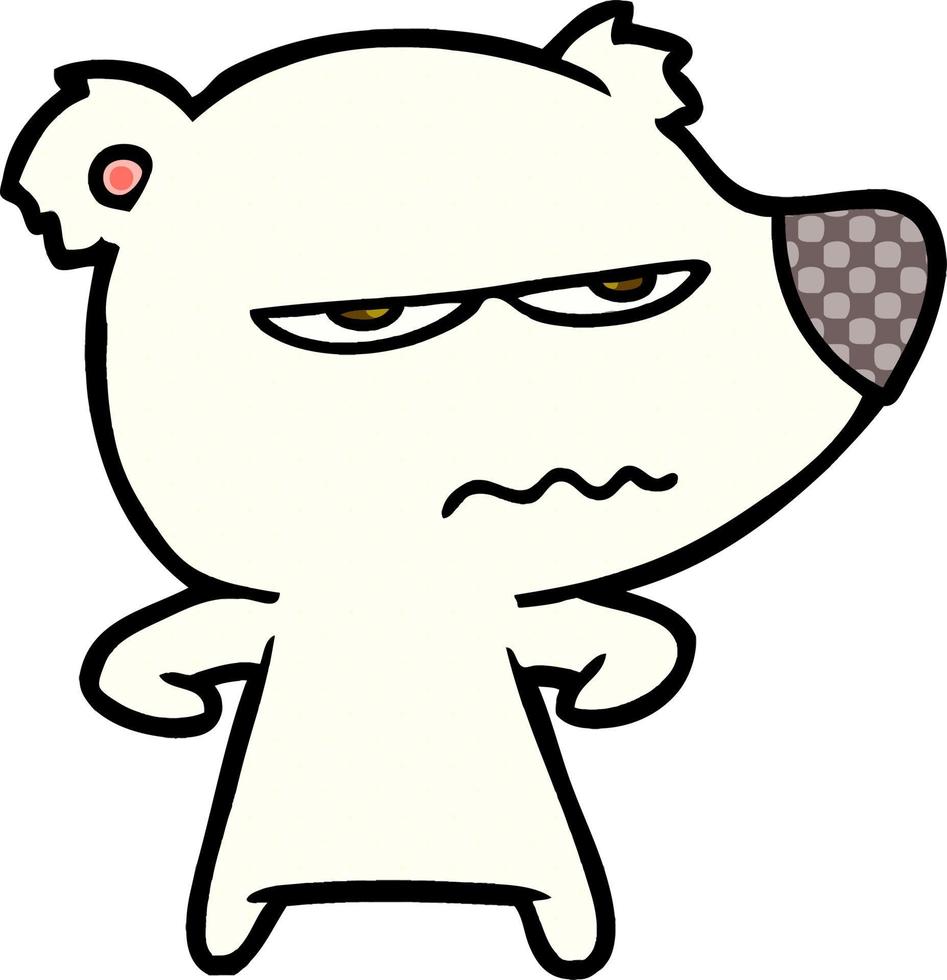 arrabbiato orso polare cartone animato vettore