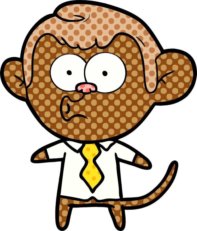 cartone animato ufficio scimmia vettore