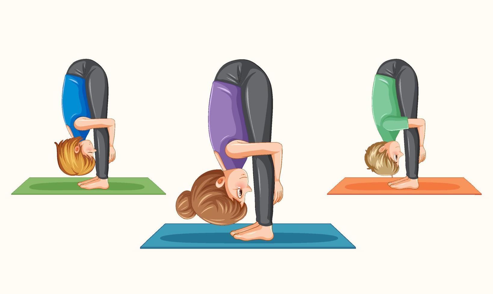 gruppo di persone praticante yoga vettore