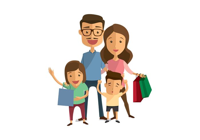 Famiglia Shopping Vector