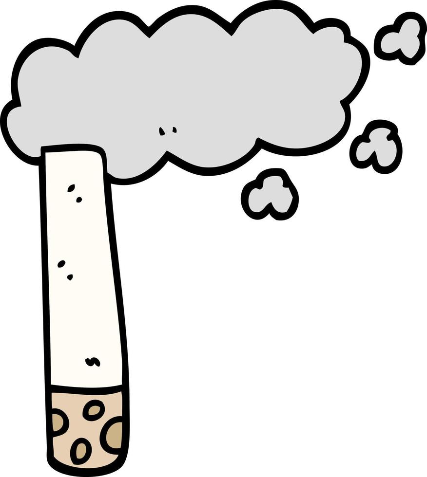 mano disegnato scarabocchio stile cartone animato sigaretta vettore