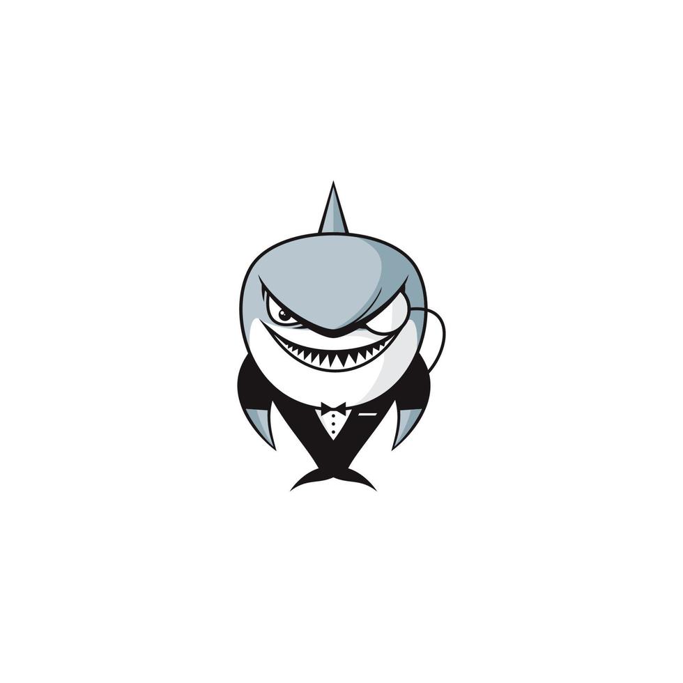 squalo logo o personaggio design vettore