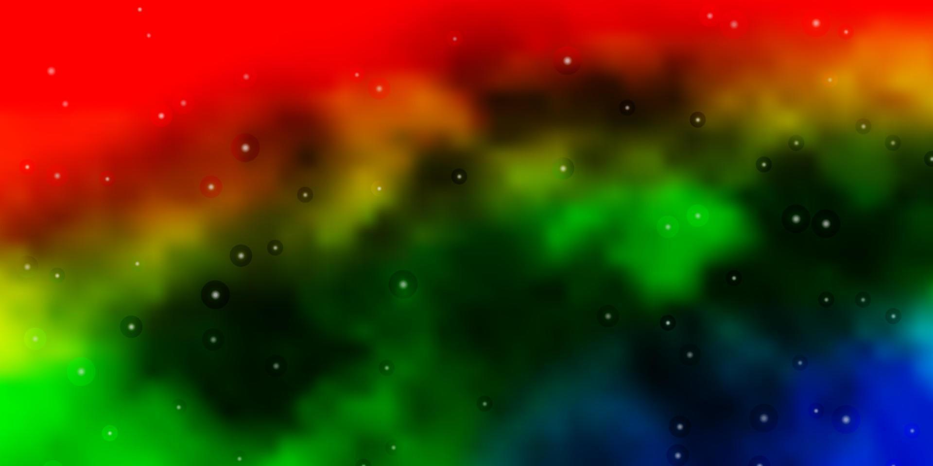 modello vettoriale multicolore scuro con stelle al neon.