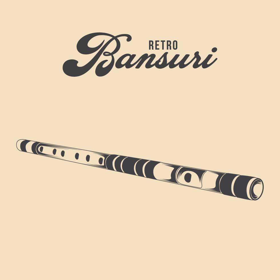 retrò bansuri flauto vettore azione illustrazione