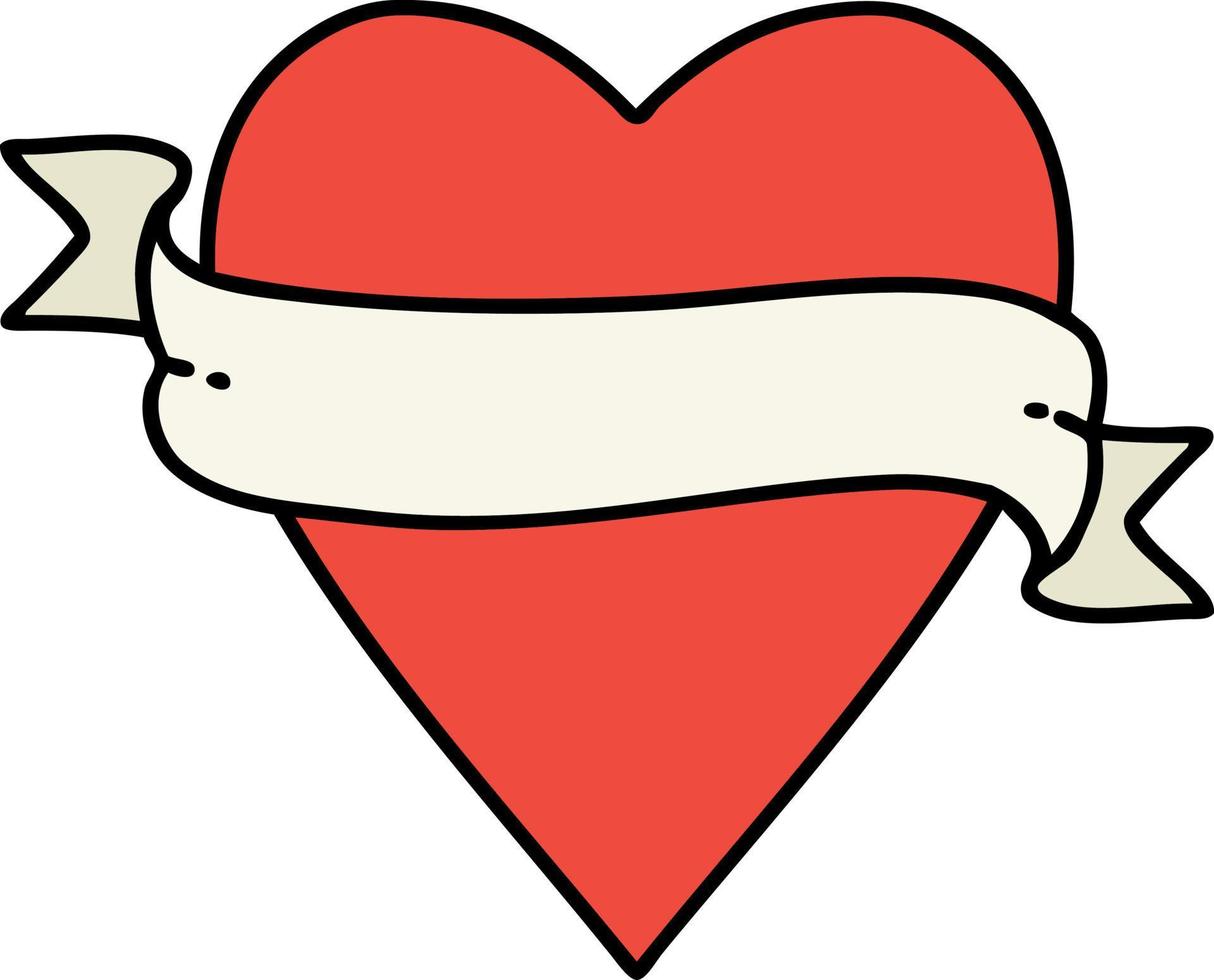 tradizionale tatuaggio di un' cuore e bandiera vettore