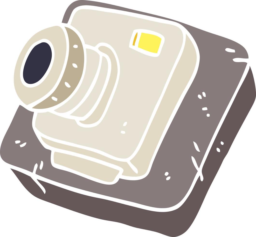 piatto colore illustrazione cartone animato vecchio telecamera vettore