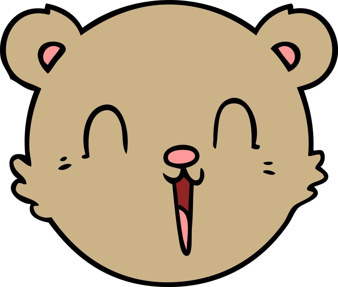 carino cartone animato orsacchiotto orso viso vettore