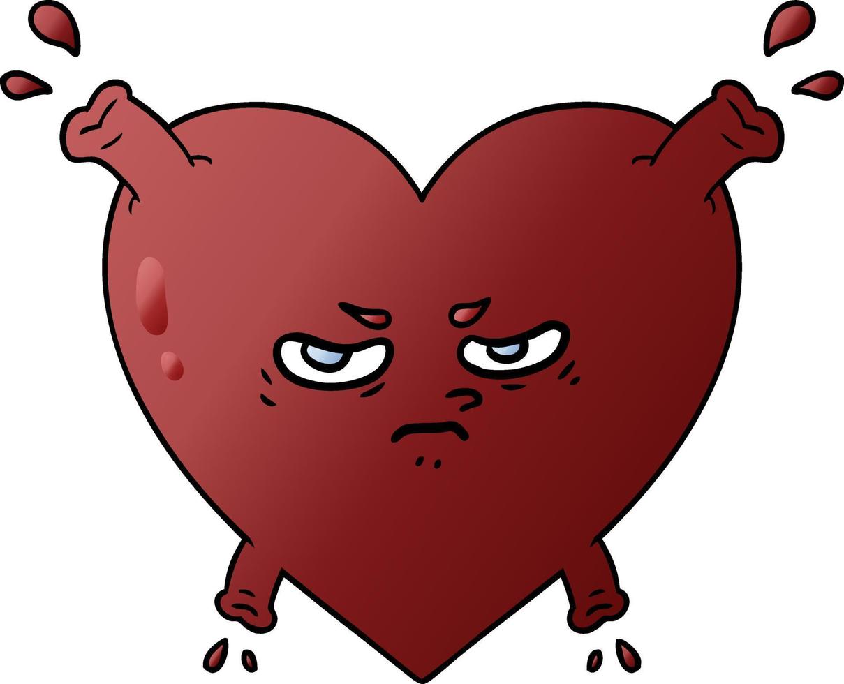 cartone animato cuore personaggio vettore