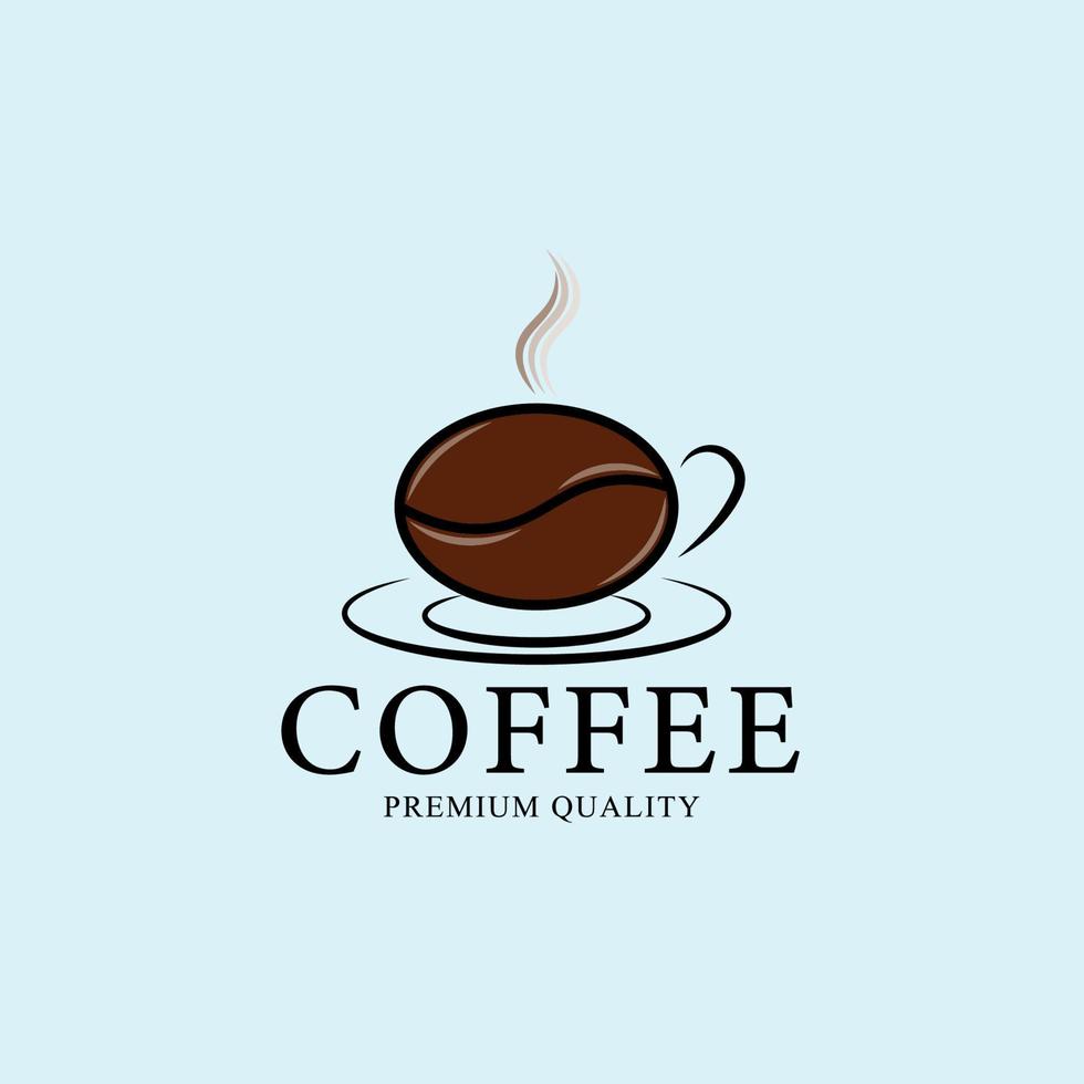 logo, icona e simbolo vintage caffè, con disegno di illustrazione vettoriale emblema