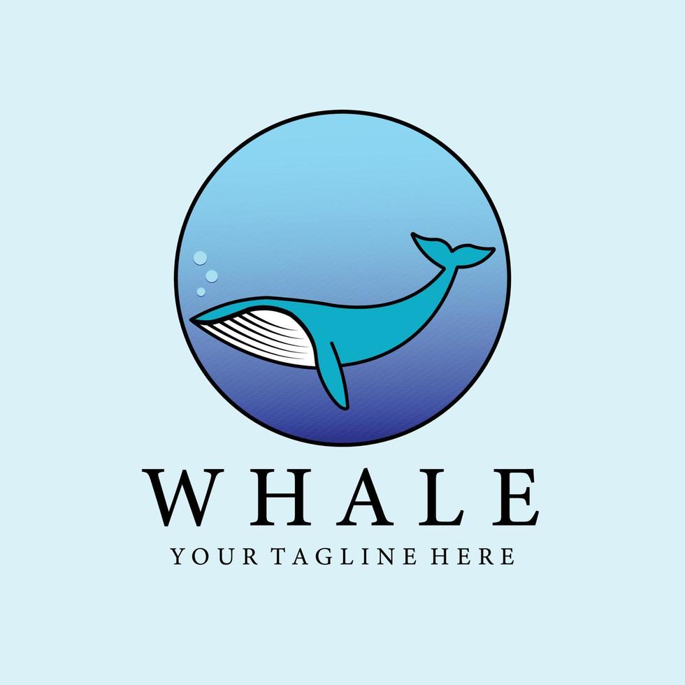 balena Vintage ▾ logo, icona e simbolo, vettore illustrazione design