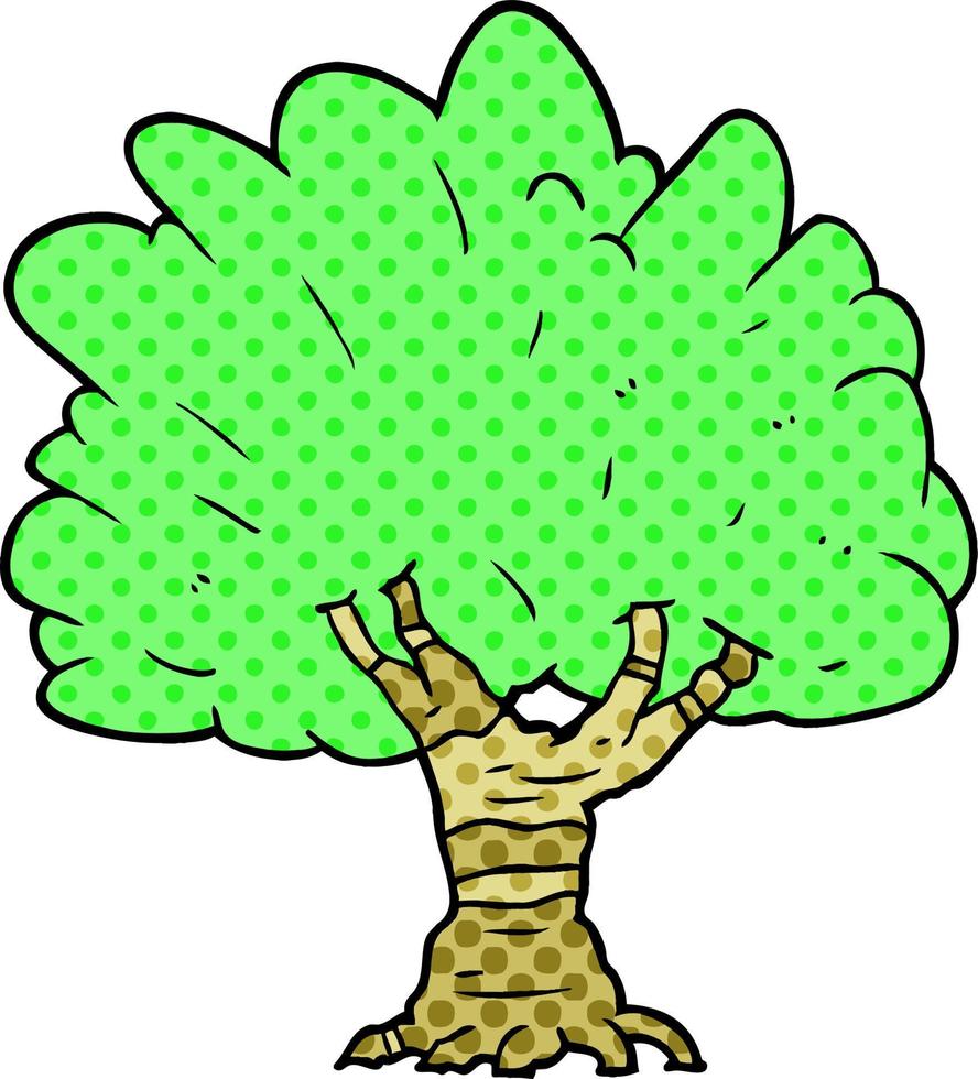 albero verde dei cartoni animati vettore