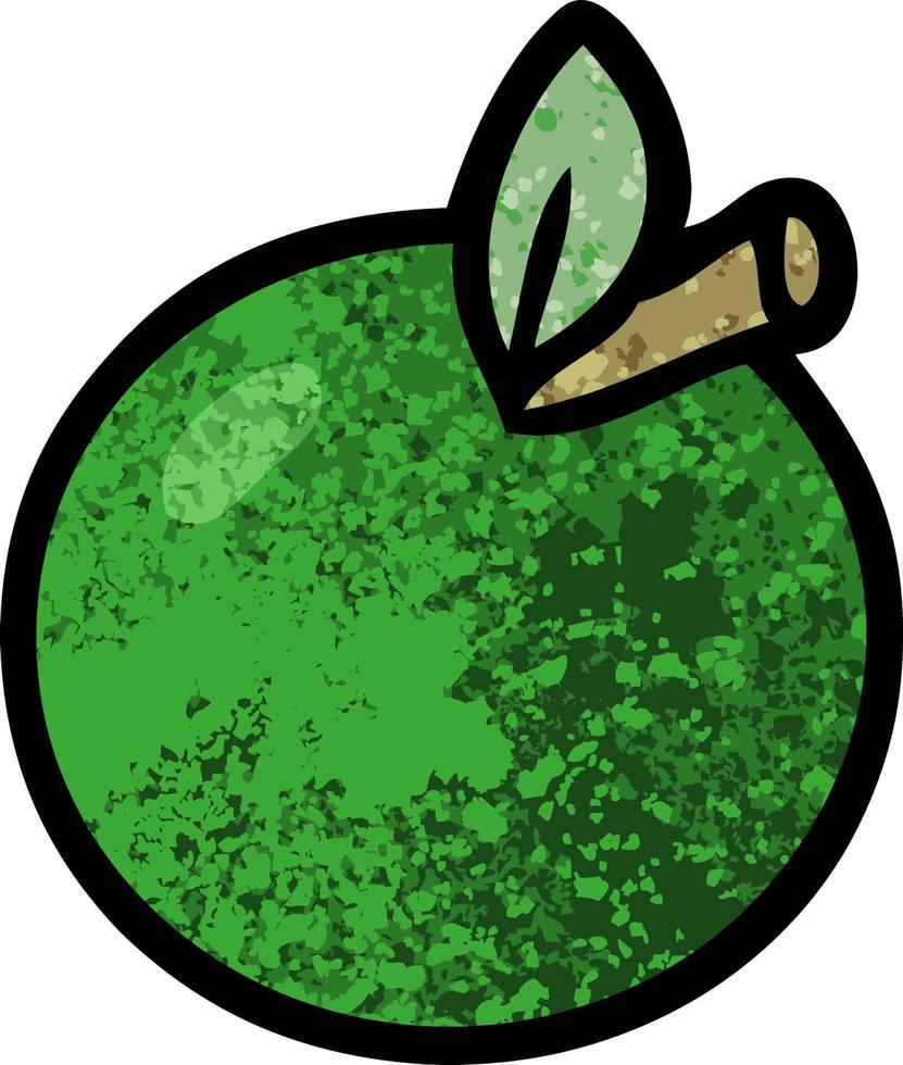 cartone animato verde Mela vettore