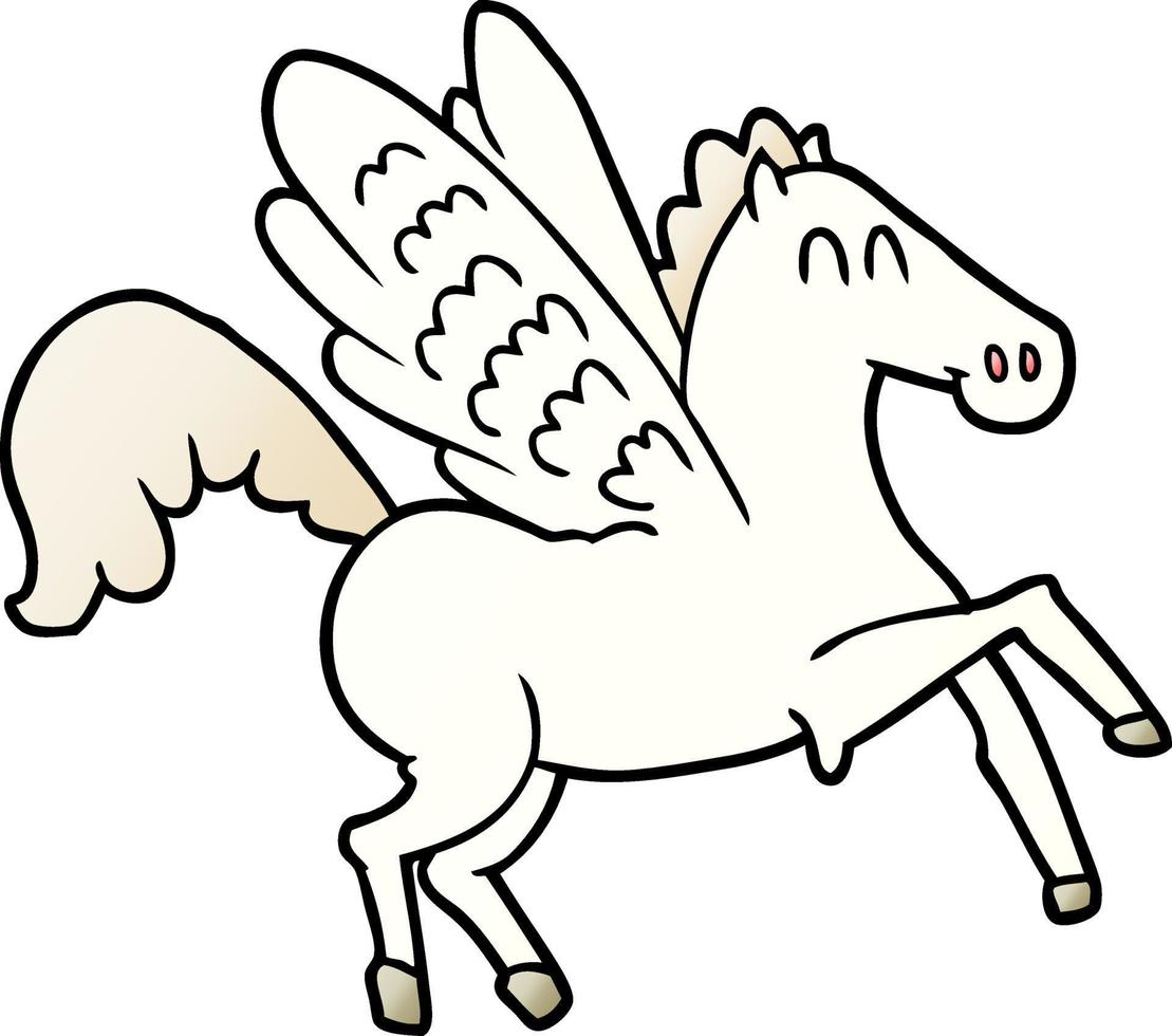 cartone animato alato cavallo vettore