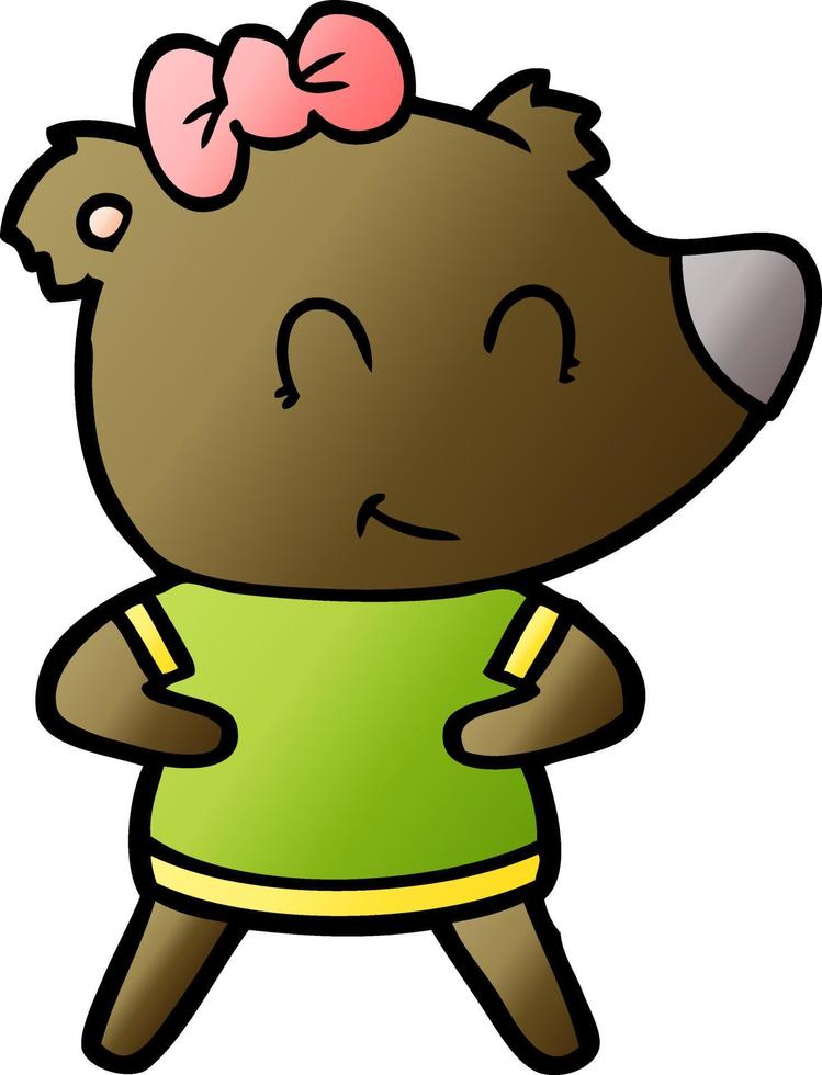 femmina orso cartone animato vettore
