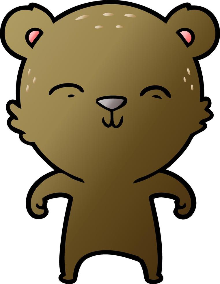 contento cartone animato orso vettore