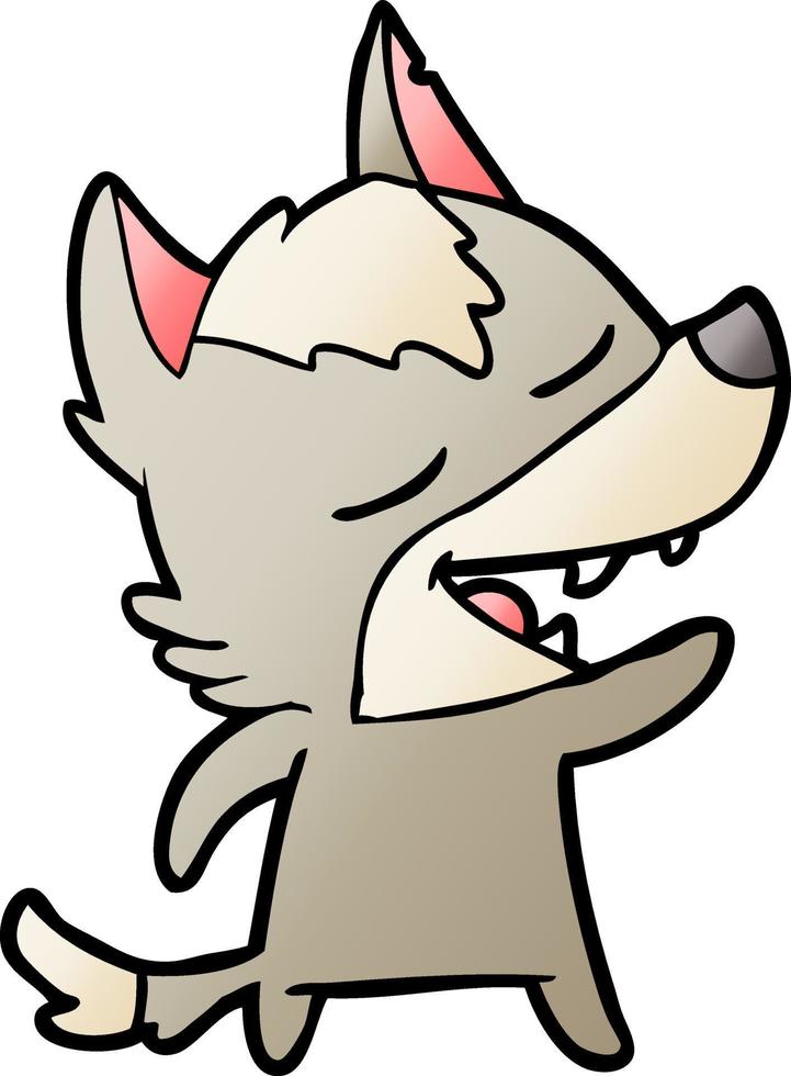 cartone animato lupo ridendo vettore