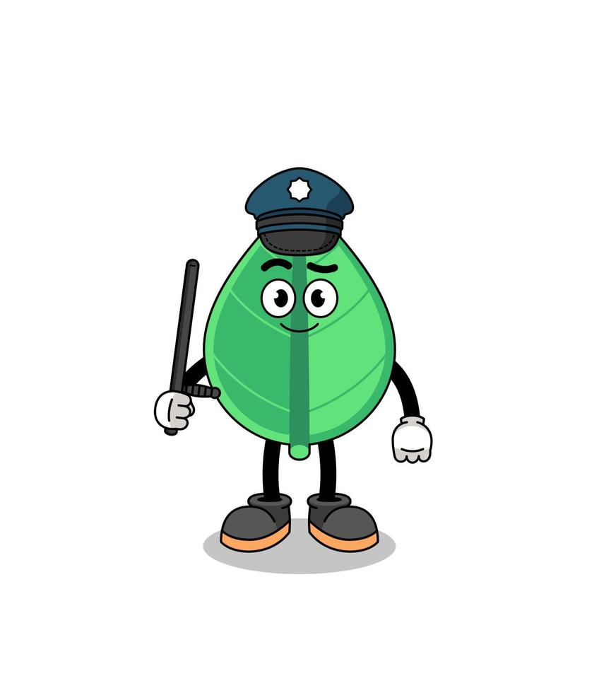 cartone animato illustrazione di foglia polizia vettore