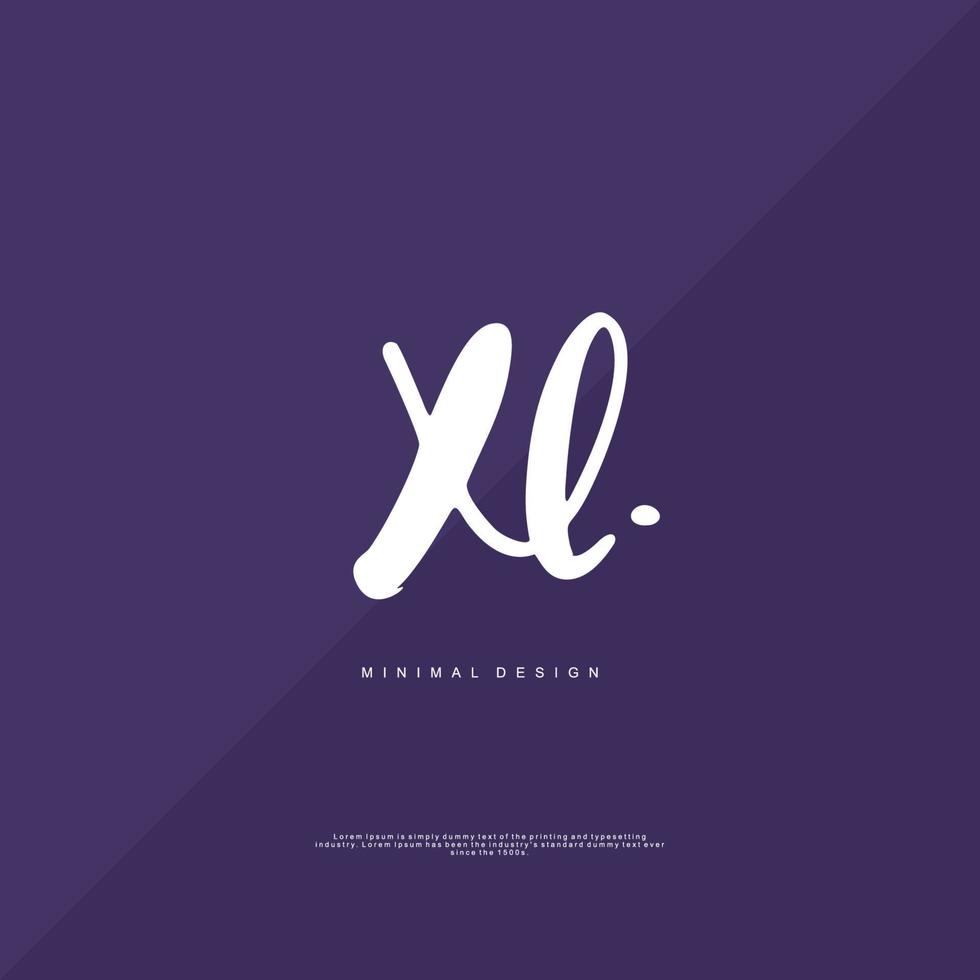 xl iniziale grafia o manoscritto logo per identità. logo con firma e mano disegnato stile. vettore