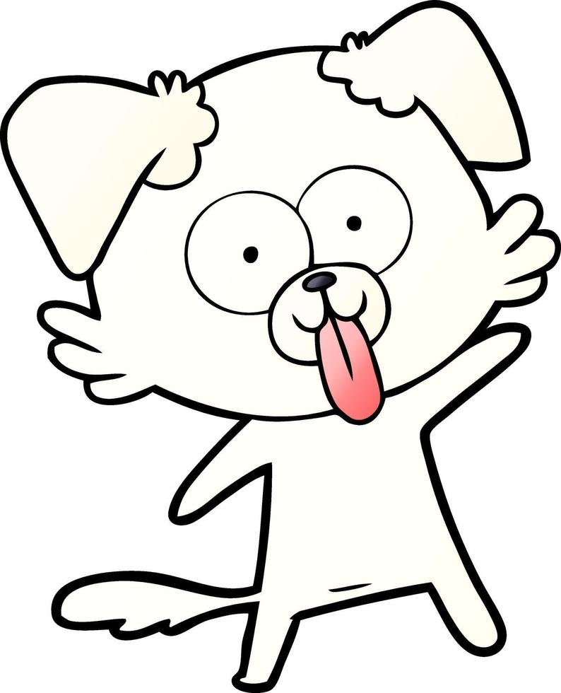 cartone animato cane con lingua attaccare su vettore