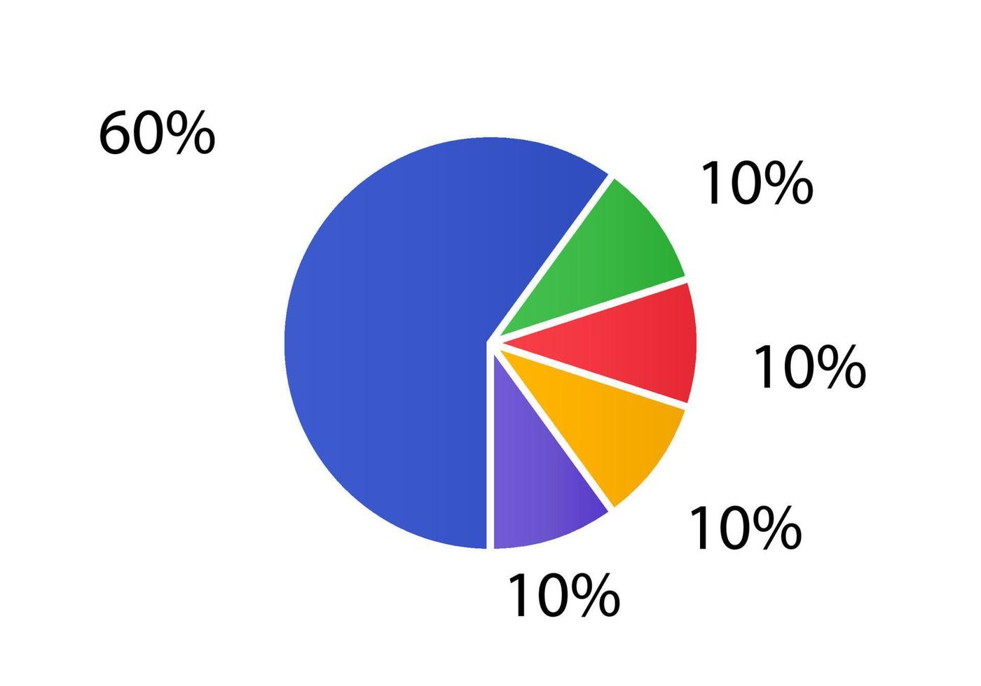 ciclo diagramma per infografica. 2d torta grafico. vettore