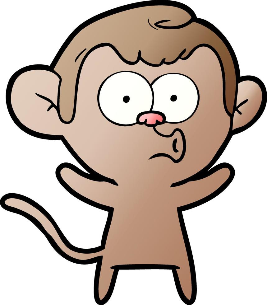 cartone animato sorpreso scimmia vettore