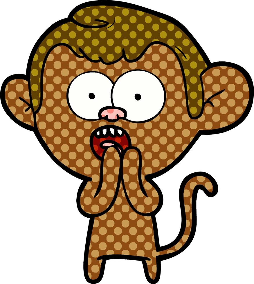 cartone animato scioccato scimmia vettore