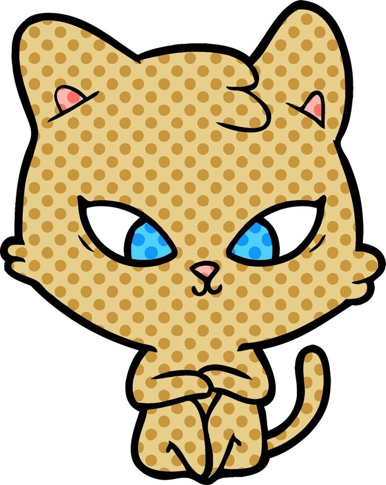 simpatico gatto cartone animato vettore
