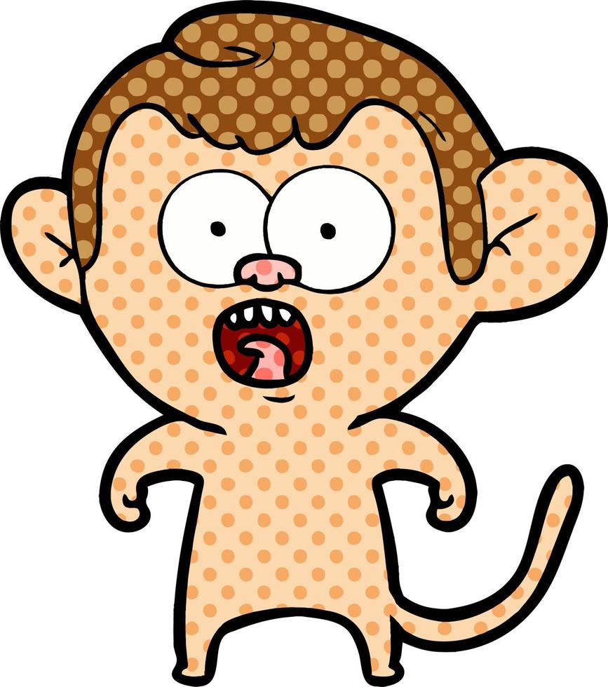 cartone animato scioccato scimmia vettore
