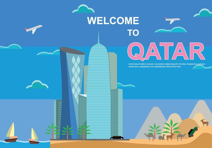 Illustrazione del Qatar vettore