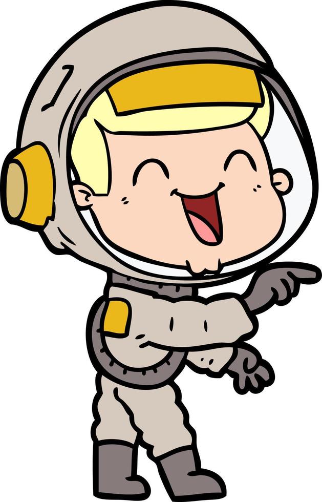 contento cartone animato astronauta vettore