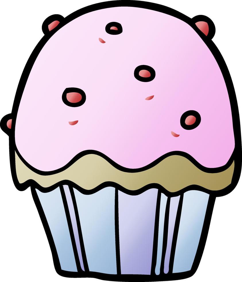 cartone animato scarabocchio Cupcake vettore