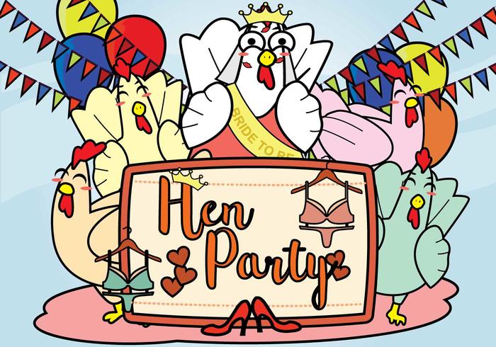 Hen Party Illustration gratuito vettore